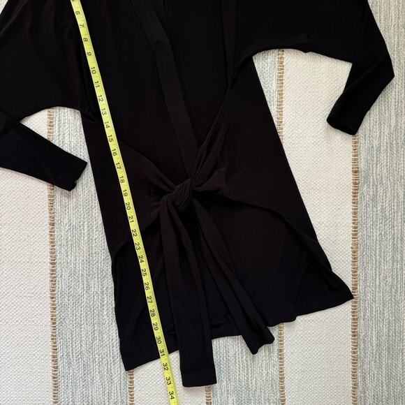 Norma Kamali Black Tie Front Long Sleeves Lightweight Mini Dress Women’s Size XS - Picture 9 of 16